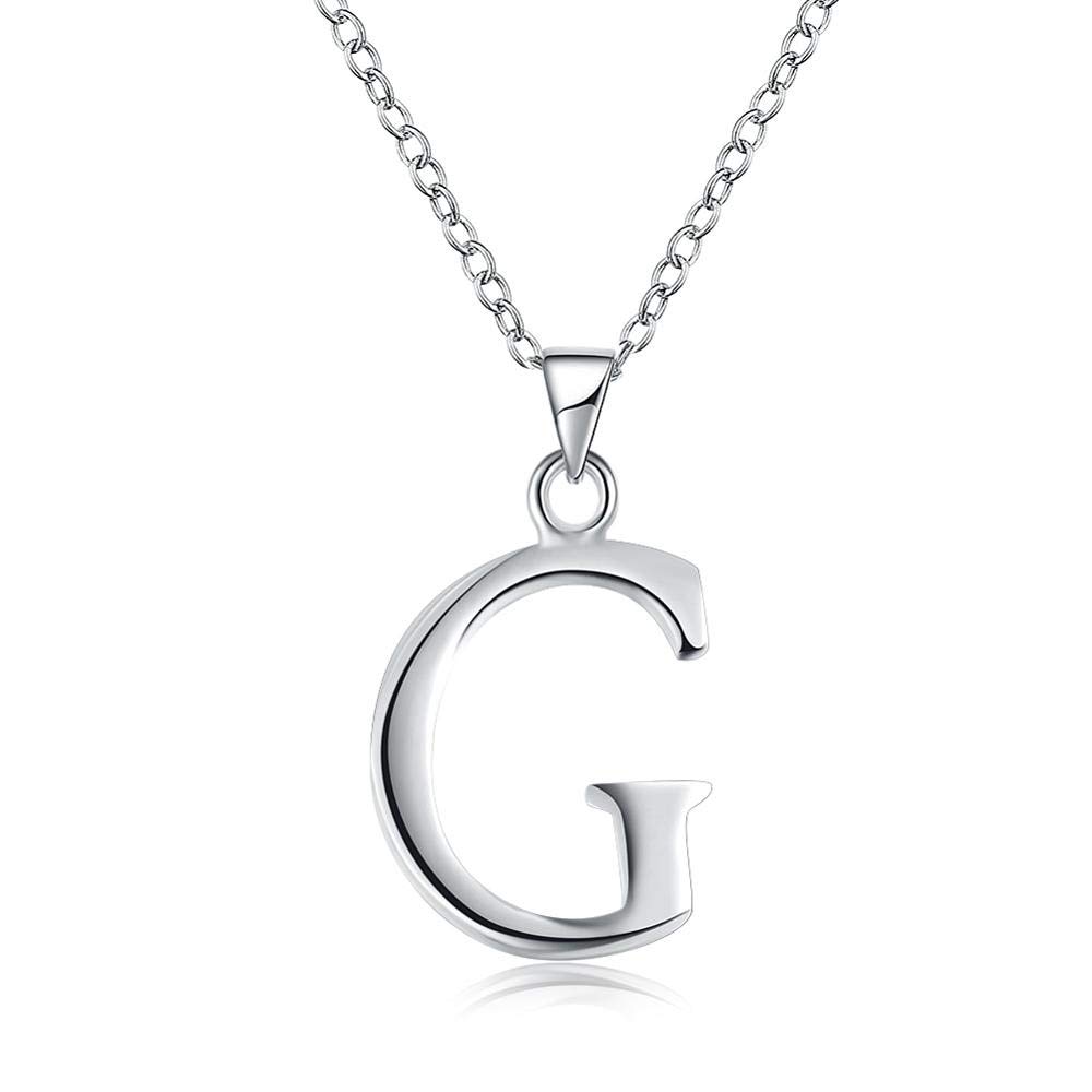 Buchstabe Halsketten Anhänger Alphabet Anfangskette 925 Sterling Silber Chokerhalskette für Damen Edlen Schmuck