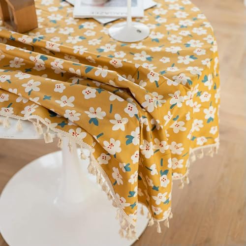 Nappe de table à thé jaune festive pour sublimer vos repas de Noël et réceptions - 4