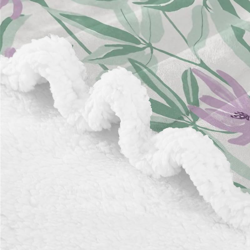 Sherpa-deken met bloemen, thermische fleece, zachte en