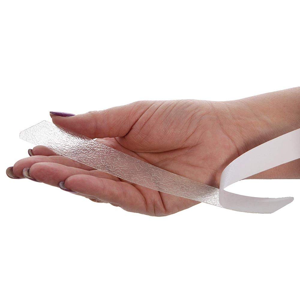 Creative Multipurpose Long Lasting Water Resistant Anti Slip Self Adhesive Anti Fall Non Slip Grip Strips Pad Flooring Maximum Safety Mat Stickers for Bathtubs Bathroom Showers Saunas Staircase Jacuzzis Toilet Prevents Slipping from Wet Floors Show Care for your Family (Pack of 6 Strips)