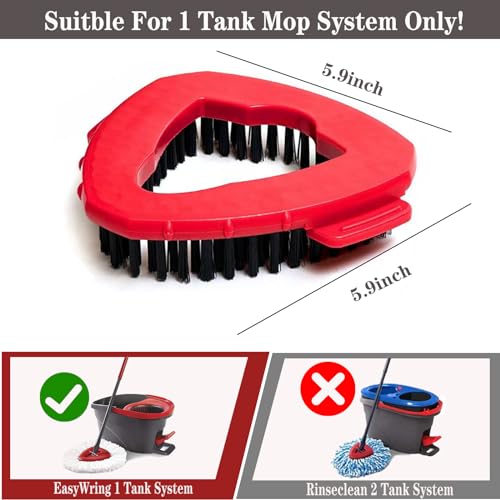 2Pack Spin Mop Replace Head Base Scrub Mop Brush, Stiff Bristle Cleaning Brush - for Kitchen Bathroom Tile Hard Floor, Shower Floor Scrubber,Scrub Brush Compatible with O Cedar Spin Mop 1 Tank System