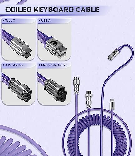 AK873PRO-XINMENG X87 75% Wired Klawiatura do Gier, TKL 80% Gasket Mechaniczna Klawiatura, Custom Pre-Lubed Switch, Backlit LED Compact 87 Key PBT Keycap, Spiralny USB C Kabel for PC/Mac/Win - Purple