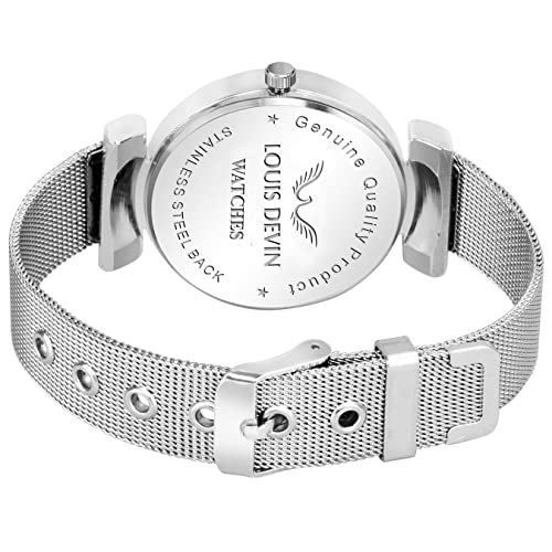 Image of LOUIS DEVIN Women's Analog Wrist Watch with Stainless Steel Chain | LD-L157