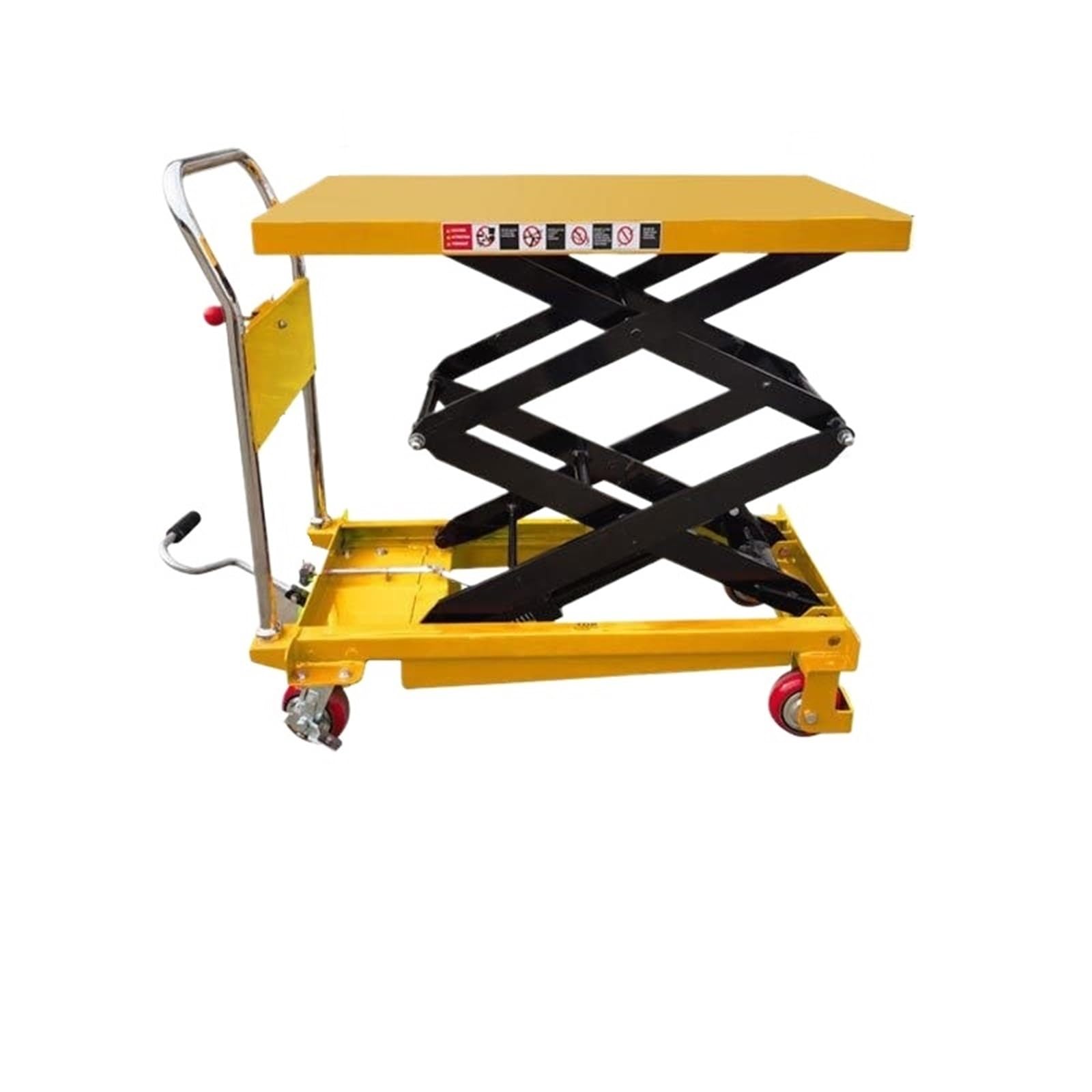 Hydrauliczny wózek stołowy podnośnik o pojemności 500 kg, 4 koła PU bezpieczeństwa do domu, garażu, supermarketu, magazynu fabrycznego (1,3 m)