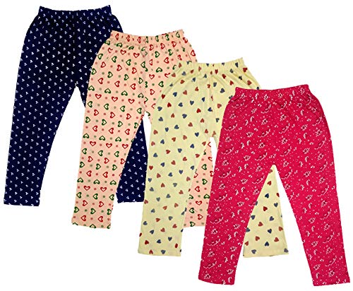 Image of IndiWeaves Girl's Regular Fit Cotton Capri Pants (71800-146147148149-IW-N-P4-28 Magenta, Yellow, Peach, Navy Blue 8 Years-9 Years)