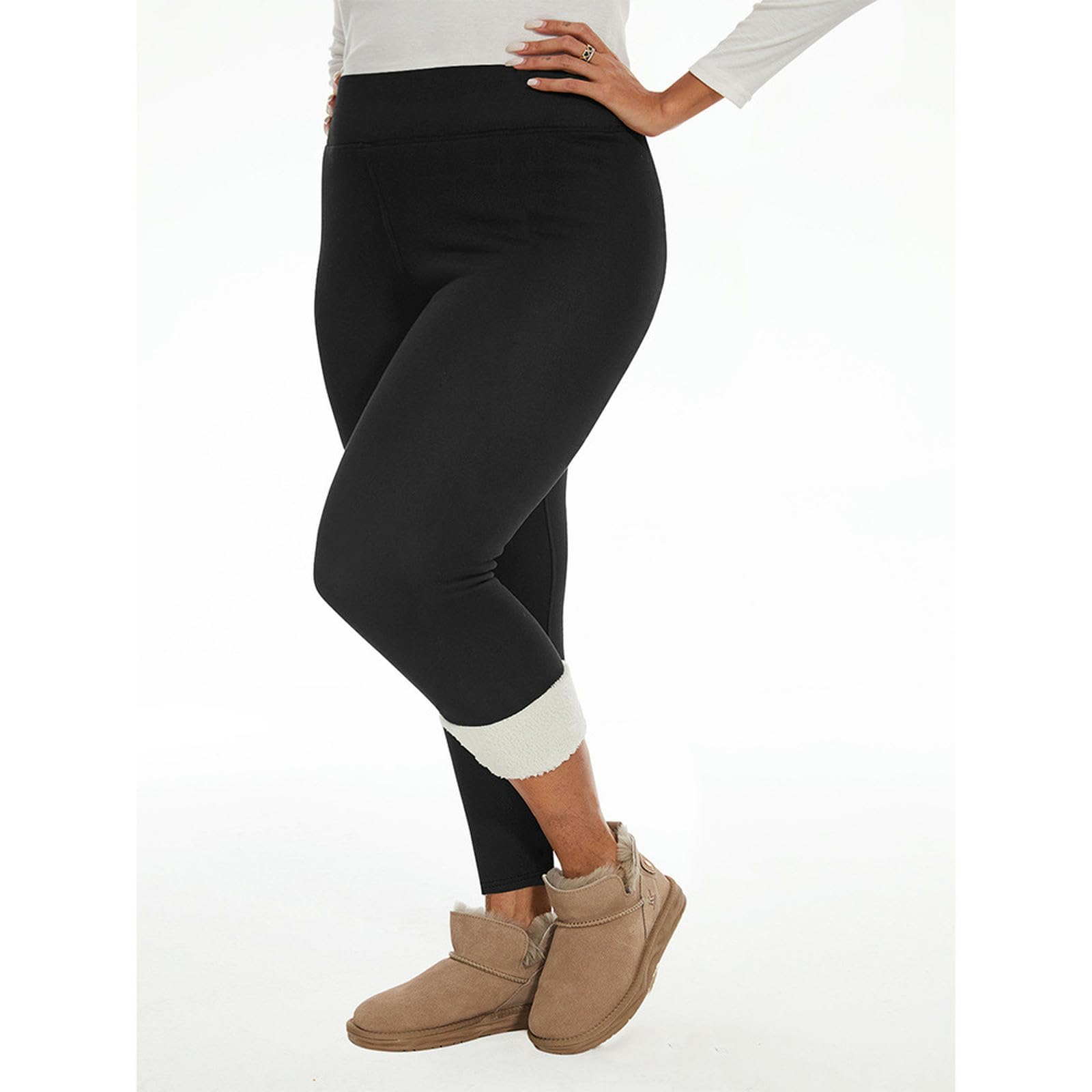 Intimo Termico Leggings in Pile Autunnali E Invernali di Grandi Dimensioni da Donna A Vita Alta Caldo Ispessimento Invernale-borgogna-4xl