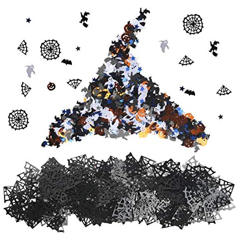 AirSMall 31g Halloween Konfetti Streudeko Tisch Deko Fledermäuse Glitter Kürbis Tischkonfetti Tischdekoration Spinne Metall Folie Sprinkles Table Scatters Decoration Cover