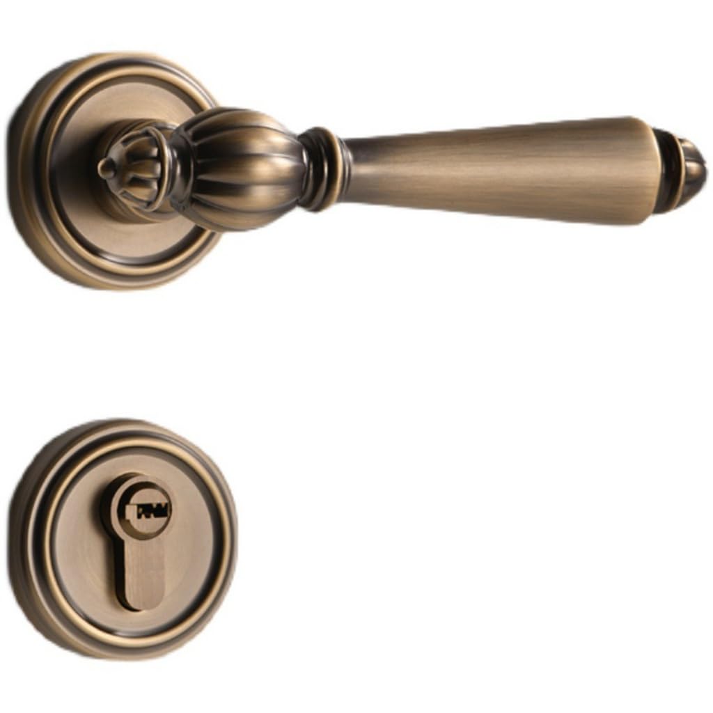 NFGLLWQ Interior Split American Set Bedroom Magnetic Mute American French Handle Wooden Door Lock