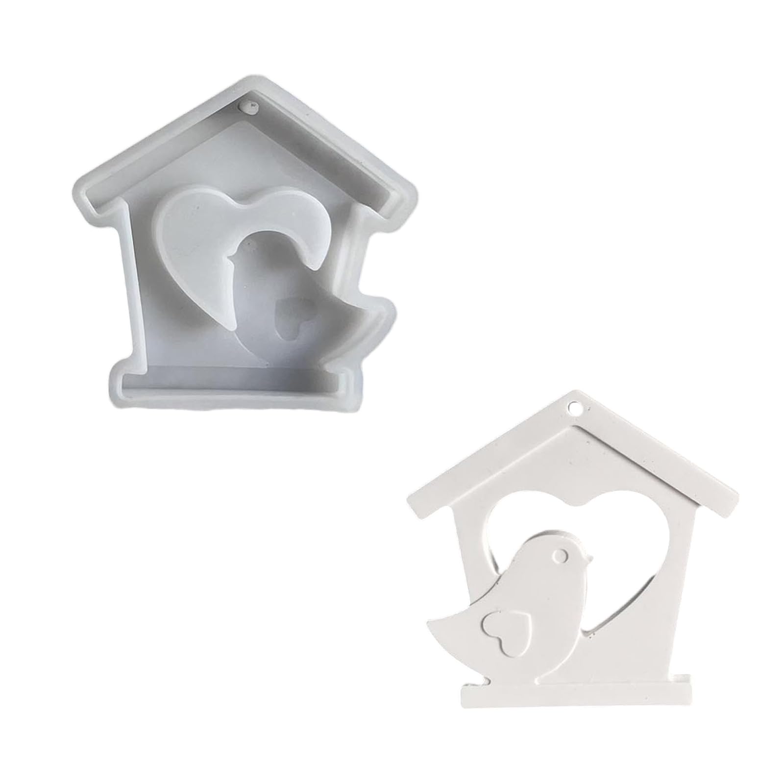 Beimus Color 1 Silicone Mold For House Bird Plaques Pendant Crafting Casting Mould Expoy Resins Mold For Home Baking And Craft