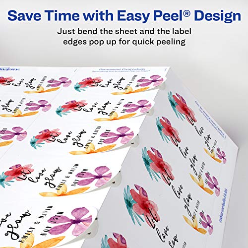 Avery Scallop Oval Labels For Laser & Inkjet Printers, 2-1/4" X 1-1/8", 525 Kraft Brown Labels (22855) #TOP5