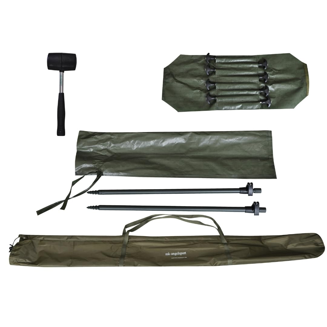 MK-Angelsport Fast Session Brolly Shelter – Tienda vivac para pesca, con martillo de goma