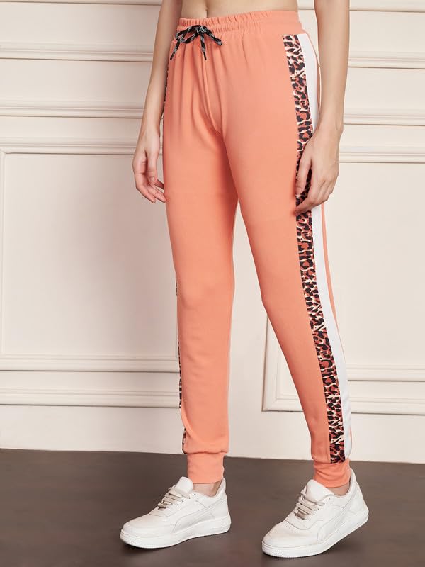 Image of DTR FASHION Polyester Blend Animal Print Taped Tracksuit | Night Wear Suit For Women