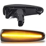 csslyzl Amber Sequential Blinker LED Front Fender Smoke Side Marker Turn Signal Lights Compatible With Mitsubishi Outlander Sport Lancer Evo X Mirage Montero Pajero ASX