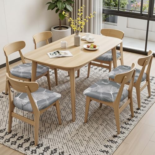 Image of SearchI Seat Covers for Dining Room Chairs Printed Chair Seat Covers 6 Pack