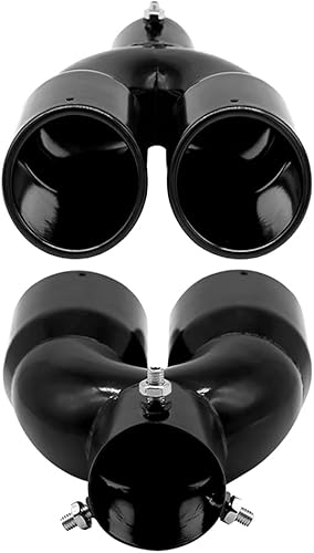 Miniatura 9 de Punta de escape doble de 2.5 pulgadas, entrada de 3 pulgadas, ajustable aplicable para tubos de escape de 1.5 a 2.5 pulgadas de diámetro, decoración