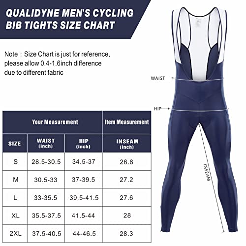 qualidyne Calça masculina de ciclismo acolchoada 3D para inverno térmica para clima frio e ciclismo