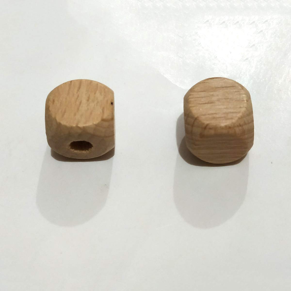200 perline quadrate in legno di faggio, 12 mm, perline sfaccettate per portachiavi, fattoria, artigianato, creazione di gioielli, fai da te, decorazioni per la casa