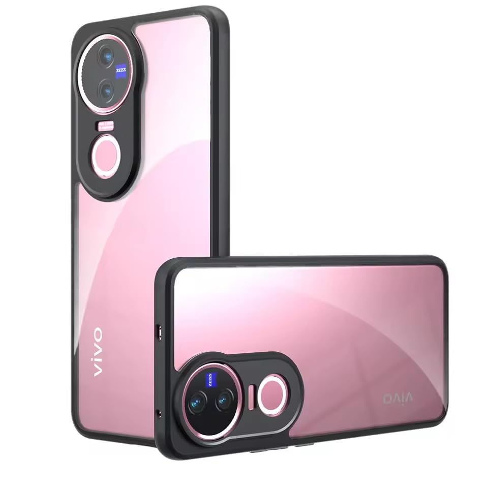 Image of REALCASE Crystal Clear Case for Vivo V50 5G / Vivo V50e 5G | Transparent Hard PC Back & Soft TPU Bumper | Not Yellowing Shockproof Protective Case Slim Fit Thin Cover for Vivo V50 5G / Vivo V50e 5G