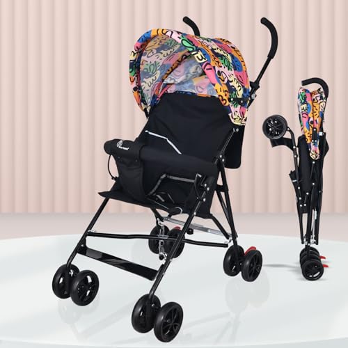 R for Rabbit Pixie Toddles Buggy and Stroller, Baby Stroller and Buggy for Baby, New Born, Kids - Buggy for Kids, Travel Friendly Portable Easy Foldable and Carry, Kids Age 6-36 Months (Black Multi)