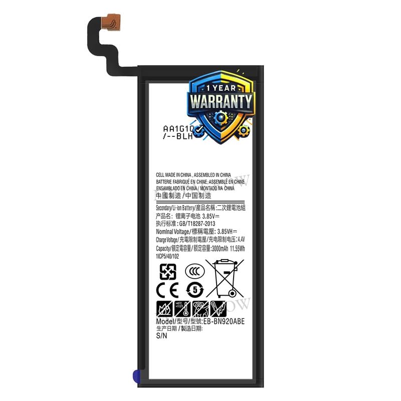 Image of Original EB-BN920ABE Battery Compatible for Samsung Galaxy Note 5 - (3000mAh) - 1 Year Warranty JK1