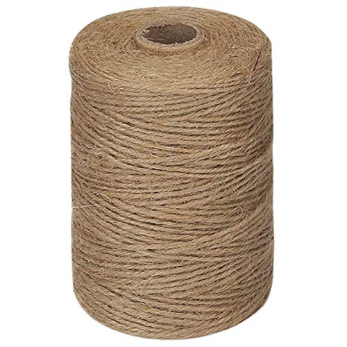 Zkenshan-Natural Jute Twine 200M/ Roll 2mm Jute Twine Natural Thick Brown Twine for Home Gardening Plant Picture Hanger Packing String, Natural Jute Fiber