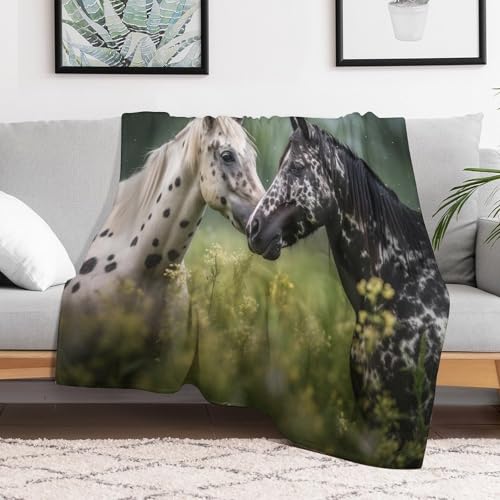 Couverture polaire cheval 150x200 plaid lit canapé - 3