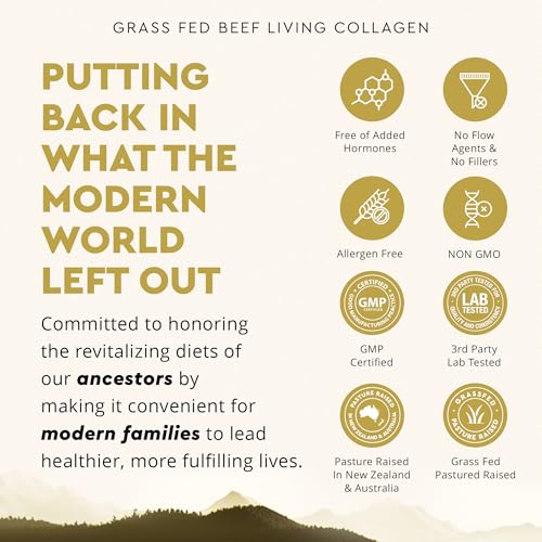 Ancestral Supplements Grass Fed Beef Living Collagen Nutritional Powder Supplement, 3000mg, Promotes Healthier, Younger Looking Skin, Hair, Nails and Joints, Type II, 180 Capsules - Image 6