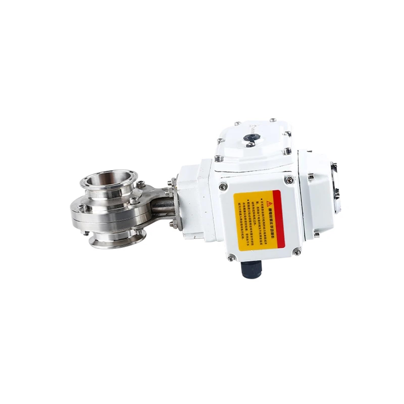 Válvula de Mariposa Sanitaria de Acero Inoxidable 304 con actuador eléctrico, de 19-76 mm, con Abrazadera Triple de 1,5", 2", 2,5" y 3".(OD32mm x TC50.5)