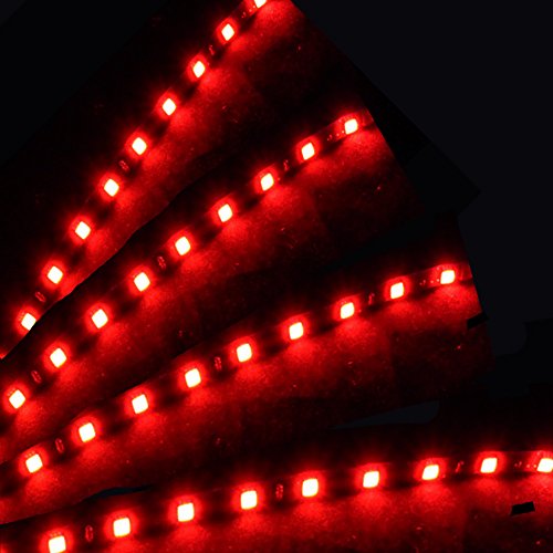 Tira LED impermeable flexible roja 12V para auto 30cm pack 4 miniatura 3