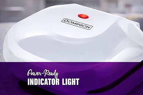 Miniatura 2 de Dominion Parrilla eléctrica clásica de 2 porciones para interiores y prensa Panini, fácil almacenamiento y limpieza, perfecta para desayuno, queso a