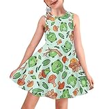 YEXIATODO Cute Frog Girls Party Dress Green Dress for Girls 5-6 Fashion Swing Cover Up Loose Sundres