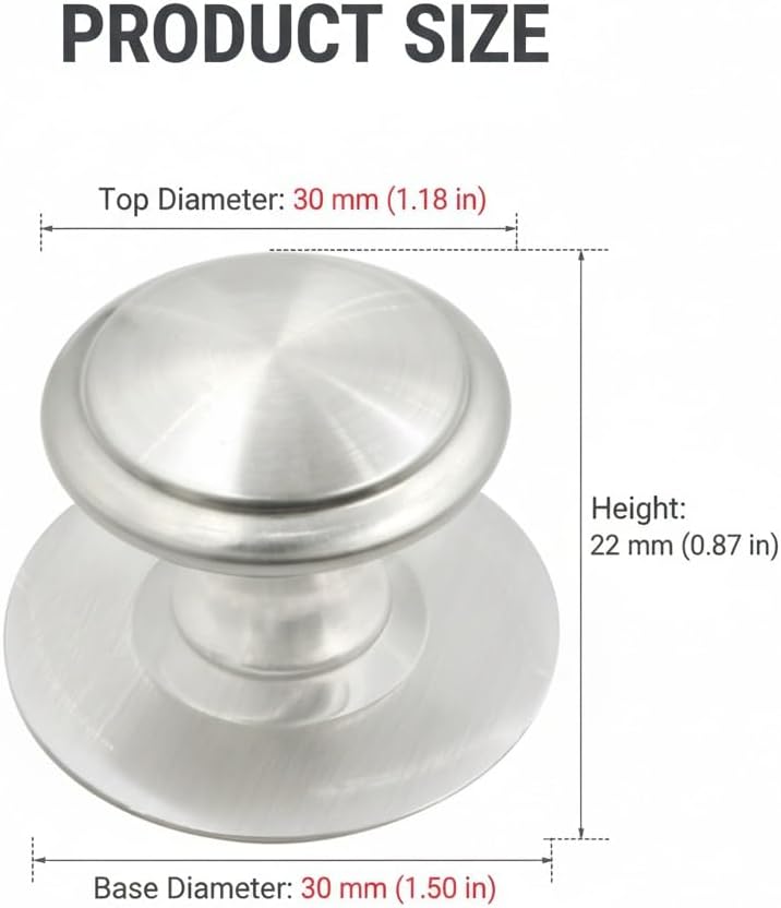 10 Pack Self Adhesive Cabinet Handles, No Drill Drawer Pulls, Stick On Stainless Steel Adhesive Handles, Modern Round Drawer Pulls, 5 Silver 5 Black No Punch Cabinet Knobs