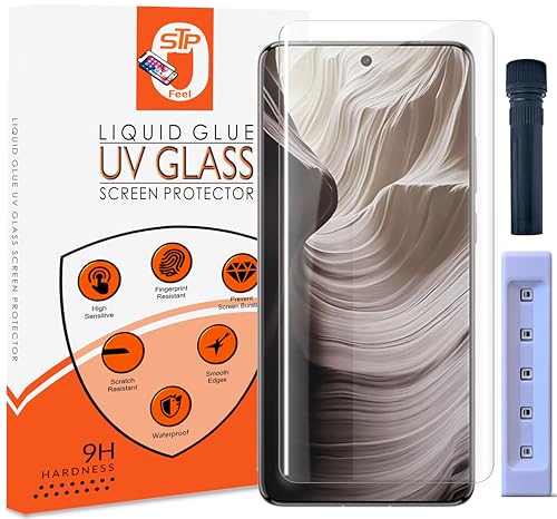 Image of STP FEEL UV Advanced Tempered Glass Screen Protector Guard Compatible For Vivo X200 Pro 5G (7.78 Inch, Pack of 1) Full Adhesive UV Curved Case Friendly HD Clarity with easy installation kit