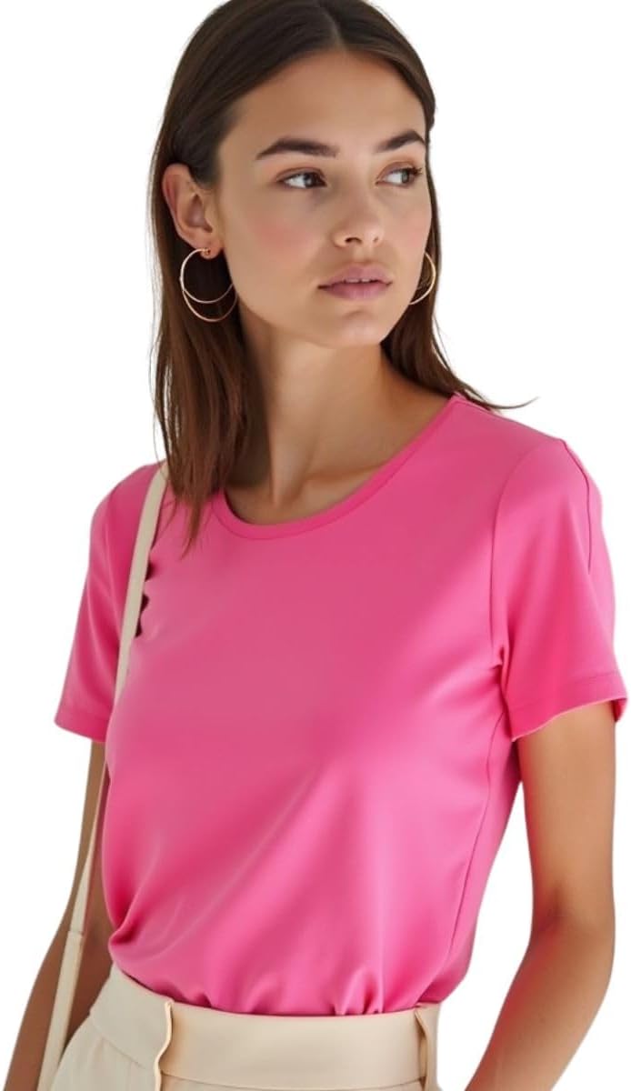 Camiseta Básica Feminina GuGi Lisa Sem Estampa 100% Algodão Premium