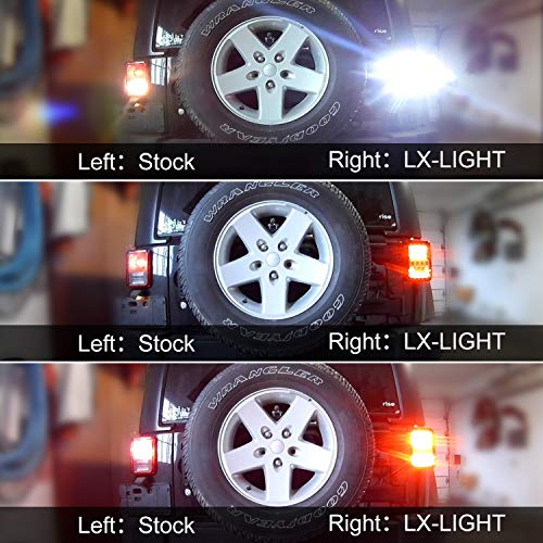 DOT Approved EMC 4D LED Tail Lights + Brake Light Compatible with Jeep Wrangler 2007-2018 JK JKU