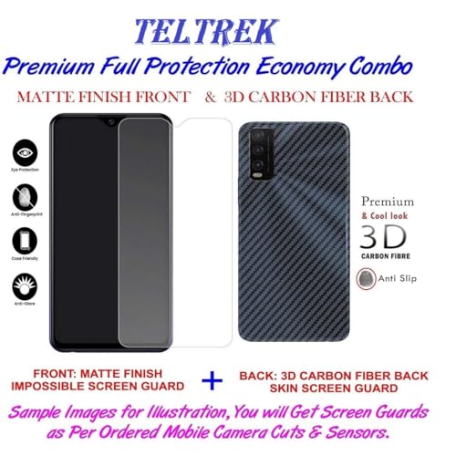 Image of Matte front Screenguard & Carbon Fiber Back Skin Combo, Made of Flexible Fiber Material Not a Glass, Front & Back Impossible Screen Guards for One Plus Nord 4