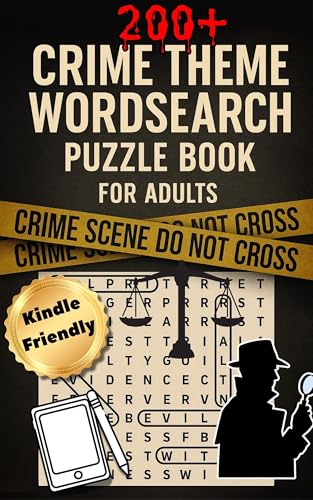 Crime Word Search Puzzles for Adults (Kindle Scribe Only): 200+ easy medium & hard | One puzzle per page with Solutions