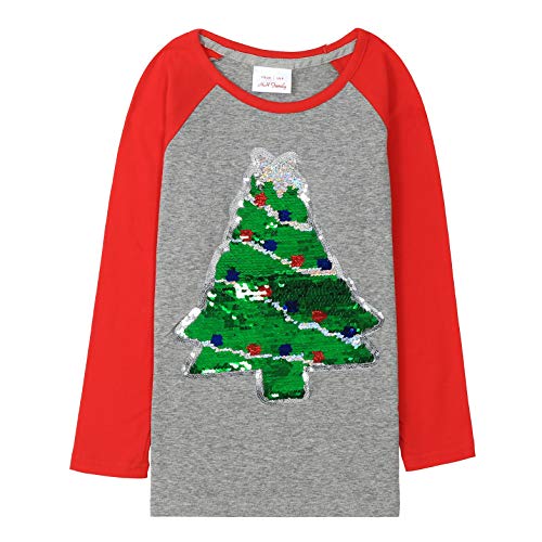 Image of Christmas Shirts for Girls and Boys Flip Sequin Santa Christmas Tree Kids T-Shirt Clothing