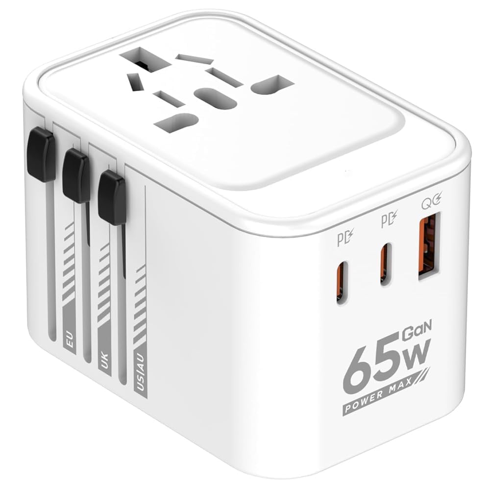 Universal Travel Adapter All in ONE GAN Charger 65W (Model-J8) GaN International Travel Adapter with 2 USB-C & 1 USB A, Worldwide PD QC Fast Charger USA/UK/EU/AUS Plug Converter (B0DB8M3X7W) Amazon Price History, Amazon Price Tracker