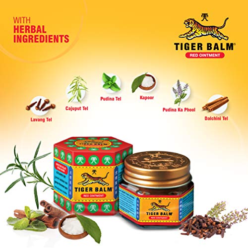 Image of Tiger Balm Red Ointment | 9ml each | Pack of 6 | Ayurvedic Pain Relief Balm | for Effective Relief from Joint Pain, Back Pain, Body Pain, Knee Pain, Muscular Ache & Sprain | Combo Pack