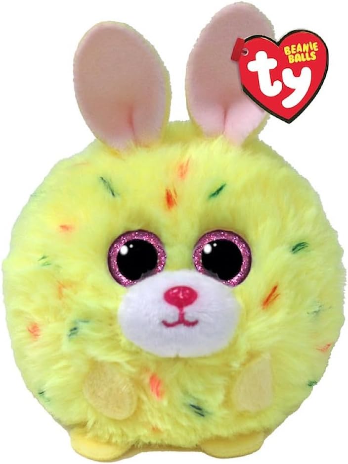 Ty - Puffies (Beanie Balls) Lemon The Yellow (with Colored Spots) Easter Bunny (3")