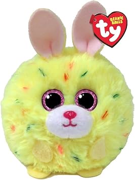 Ty - Puffies Beanie Balls Lemon The Yellow with Colored Spots Easter Bunny 3"