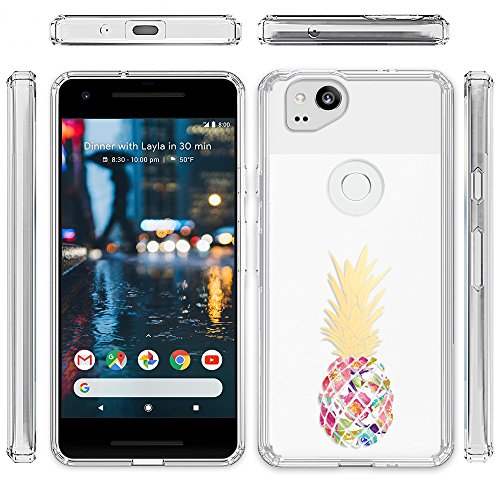 Google Pixel 2 Case,Topnow [Anti-Scratch Pc + Shockproof Anti-Drop Soft Tpu] Advanced Printing Pattern Phone Cases Glossy Drawing Design Cover For Google Pixel 2(Colorful Pineapple) #TOP3