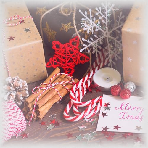 Red and White Butchers Twine – 328Ft 2mm Food Safe Cotton Cooking Twine String for Trussing Turkey, Roasting, Baking, Tying Meat, Pumpkin Bread, Kitchen Use, Christmas Decorations and Gift Wrapping