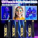 130PCS Glow in the Dark Party Supplies for Kids Adults, Light Up Party Favors with LED Glasses, Headbands, Finger Lights, Glow Sticks, Temporary Tattoos, Neon Face Body Paint for Halloween, Birthdays - Image 5