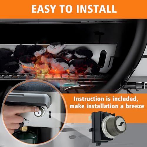 Image of SafBbcue 65737 Igniter Kit for Weber Performer Platinum and Performer Deluxe(2013 and Newer), Grill Replacment Part for Weber Electronic 2-Outlet Ignition Kit, Replaces for Weber 65737, Black