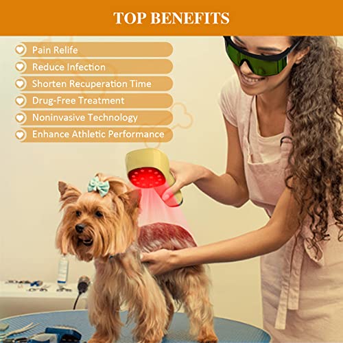 Kts Cold Laser Therapy For Dogs,Red Light Vet Device For Pets,Handheld Infrared Light Therapy For Pain Relief, Muscle & Joint Pain,Light Wavelength 650Nm/808Nm,Suitable For Cats Dogs Horse Animals #TOP4