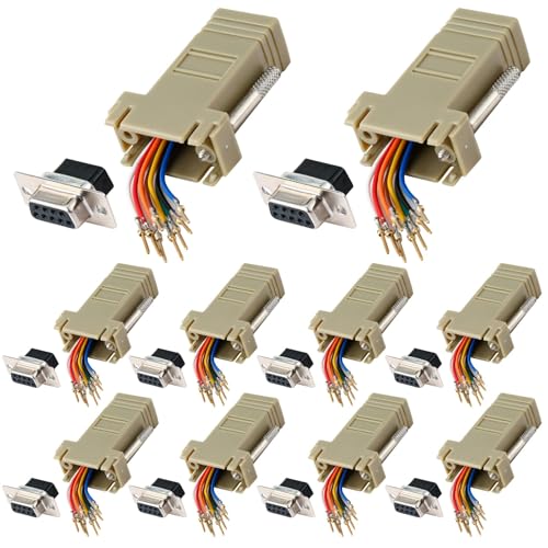 Adaptateur DB9 femelle vers RJ45 Fielect rallonge câble série D-SUB 10 broches