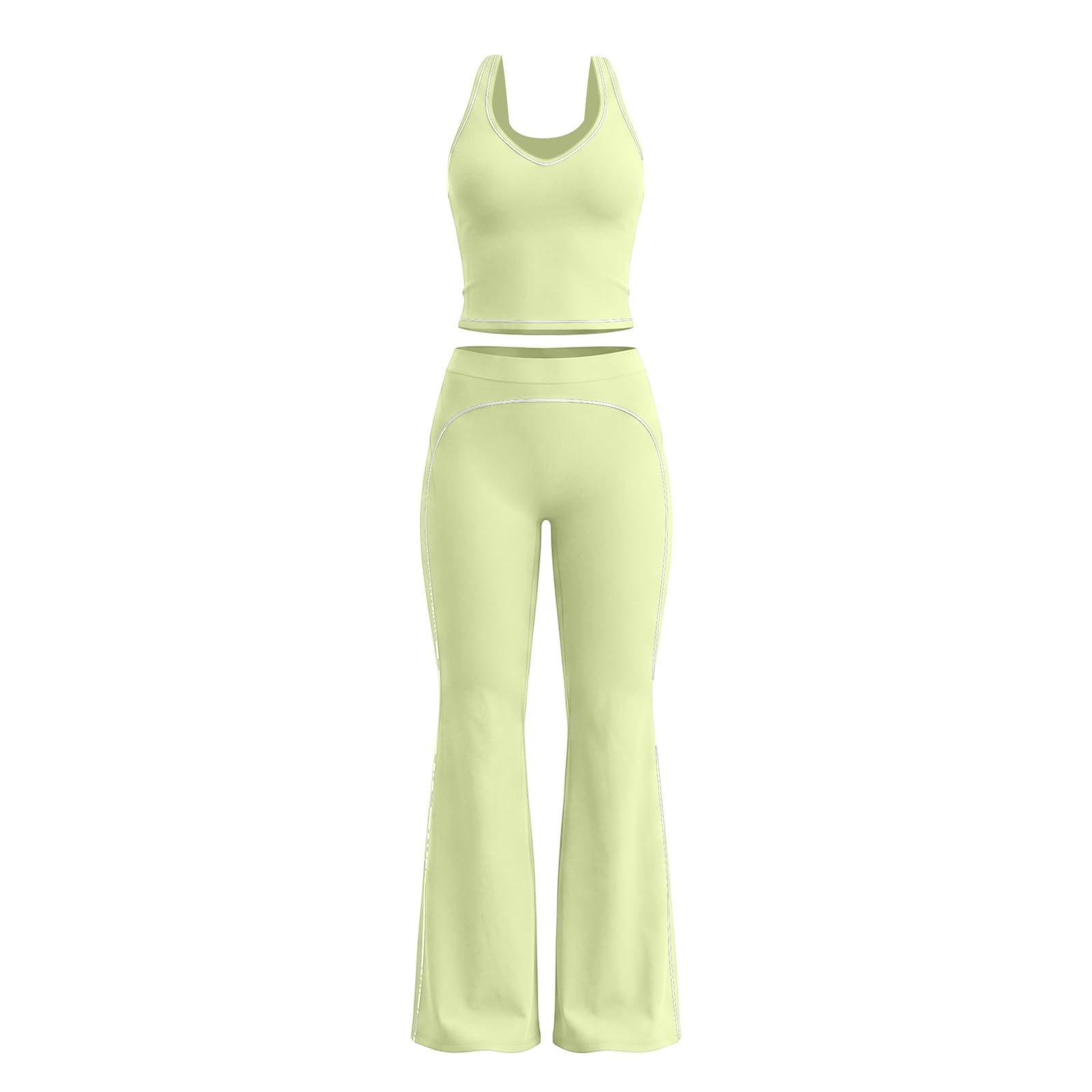 Traje deportivo de dos piezas para mujer, para fitness, tirantes delgados, ropa de verano, pilates, vestimenta acolchada, cintura alta, pantalones de yoga, espalda descubierta, juego de entrenamiento