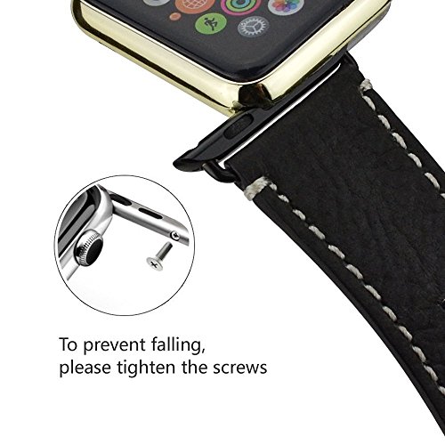 Ibazal Compatible With Apple Watch Band 42Mm 44Mm 45Mm 49Mm Leather Strap Replacement For Iwatch Apple Watch Series Ultra 8 7 6 5 4 3 2 1 Se Se2 Men Women - Classic Black 42/44/45/49 #TOP3